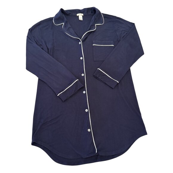 Eberjey Navy Blue Pajama Sleep Shirt Size Small - Picture 2 of 7